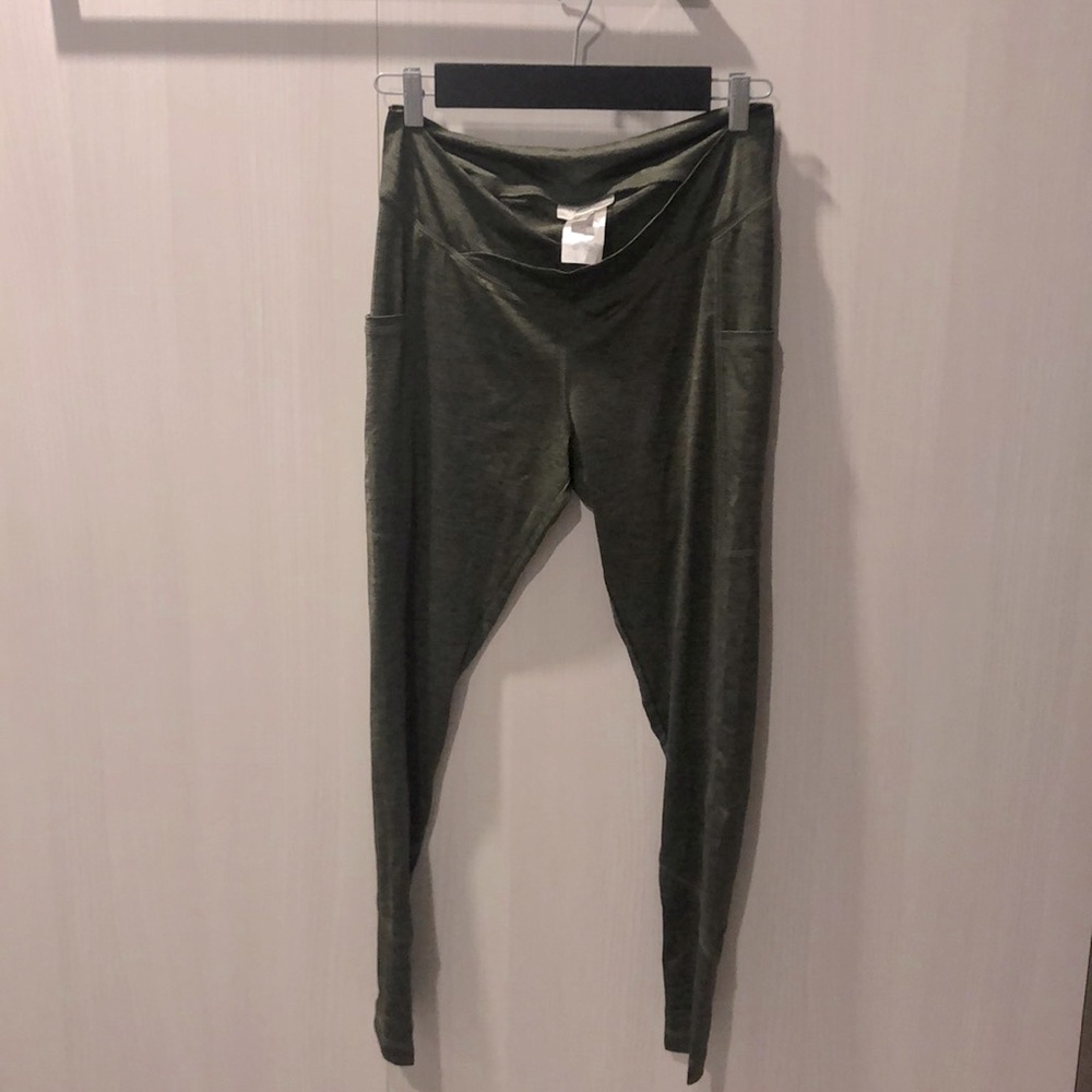 Maternity Motherhood Below Belly Olive Green leggings Size S